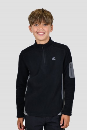 Black/Cement Grey Montirex Boys Altitude Micro Fleece 1/4 Zip | JOUIA-1435