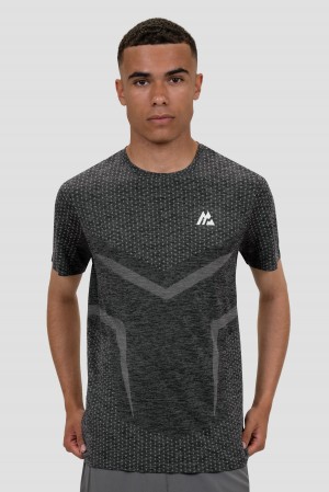 Black/Platinum Grey Montirex Vault Seamless T-Shirt | OTLSZ-9617