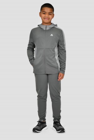 Cement Grey/Platinum Grey Montirex Boys Pace Tracksuit | YVOHI-9736