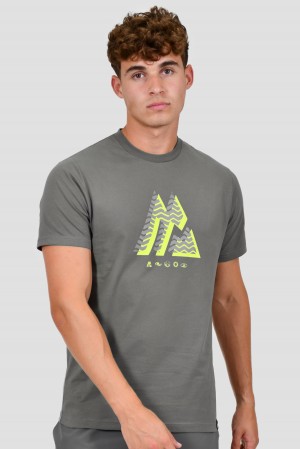 Cement Grey Montirex Wave T-Shirt | LOGXU-1468