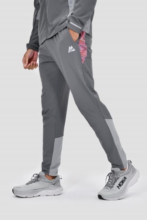 Grey/Orange/Purple Montirex Trail Panel Running Pant | NUVIY-3027