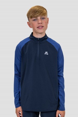 Midnight Blue/Marine Blue Montirex Boys Sprint 1/4 Zip | MSTDR-9538