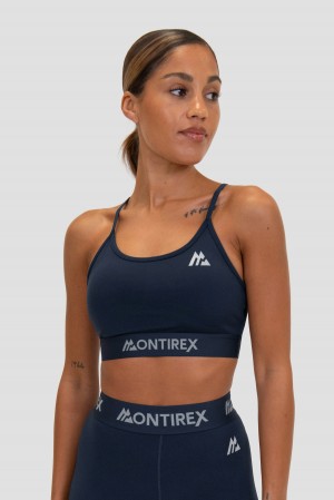 Midnight Blue Montirex Icon Strappy Bra | AUHQD-0359