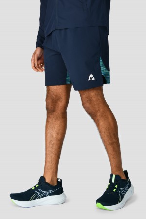 Navy/Turquoise Montirex Trail Panel Short | ZEHNK-7346
