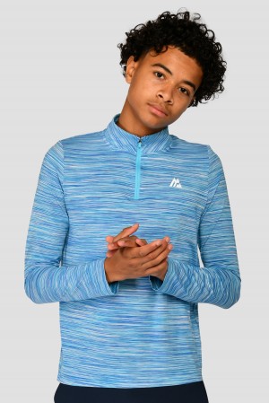 Neon Blue/Sky Montirex Boys Trail 1/4 Zip | SXAYD-6548