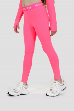 Neon Pink Montirex Girls Icon Full Length Legging | ITDOE-7043