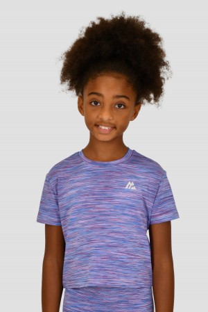 Purple/Lilac Multi Montirex Girls Trail Box T-Shirt | CSQMX-5319