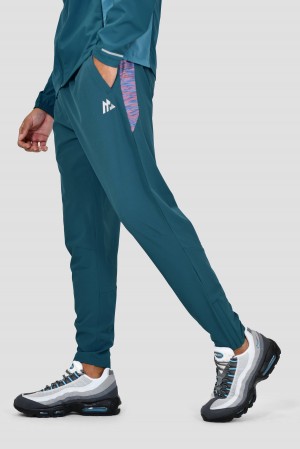 Teal/Pink Montirex Trail Panel Running Pant | OFUHY-4687