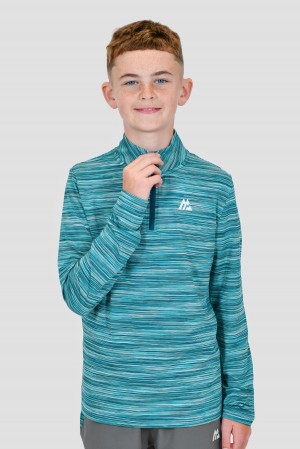 Teal Multi Montirex Boys Trail 1/4 Zip | BSGRE-1023