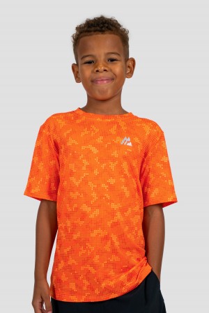 Valencia/Deep Orange Montirex Boys Descent Print T-Shirt | HSCTY-2104