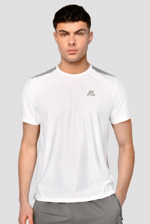 White/Platinum Grey Montirex Charge T-Shirt | ZPDEB-1750