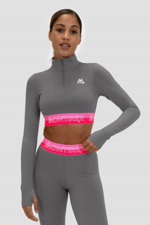 Winter Sky/Fuchsia/Shocking Pink Montirex Icon Contrast 1/4 Zip | KDNHP-2756